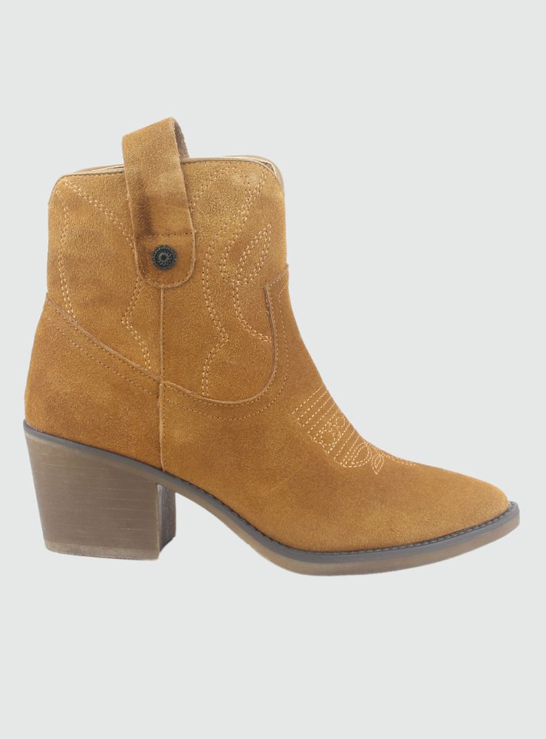 Botin de Cuero Mujer Casual Café Reno-0