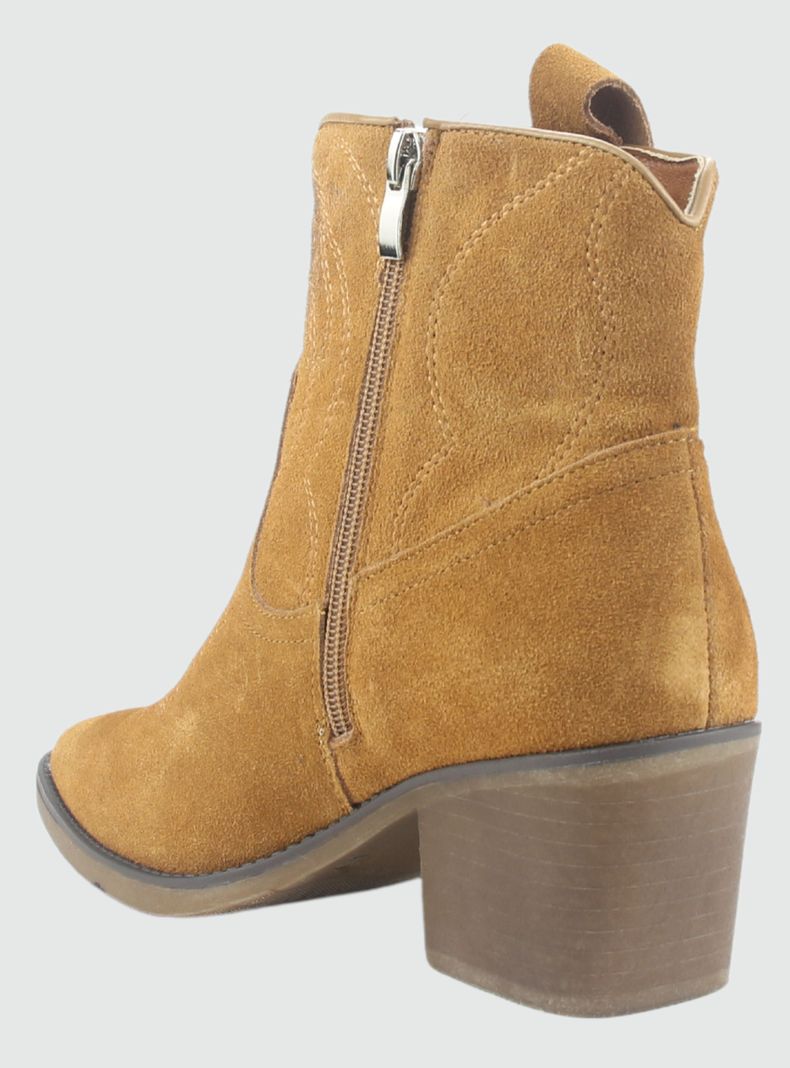 Botin de Cuero Mujer Casual Café Reno-3