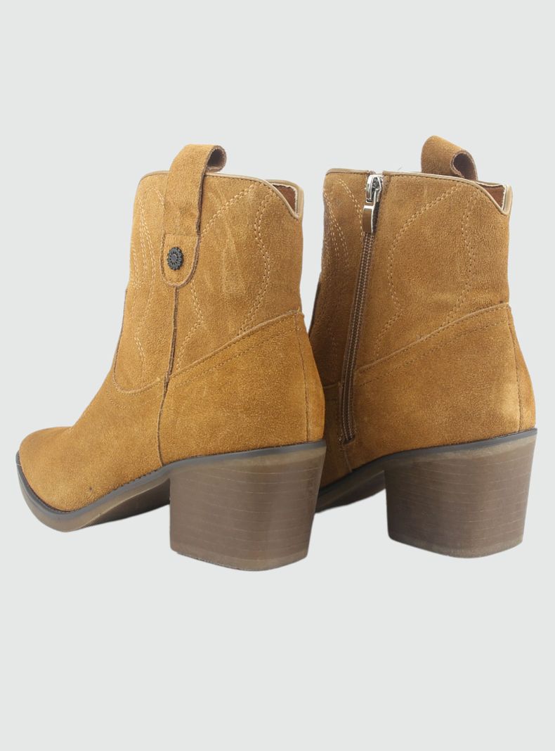 Botin de Cuero Mujer Casual Café Reno-5