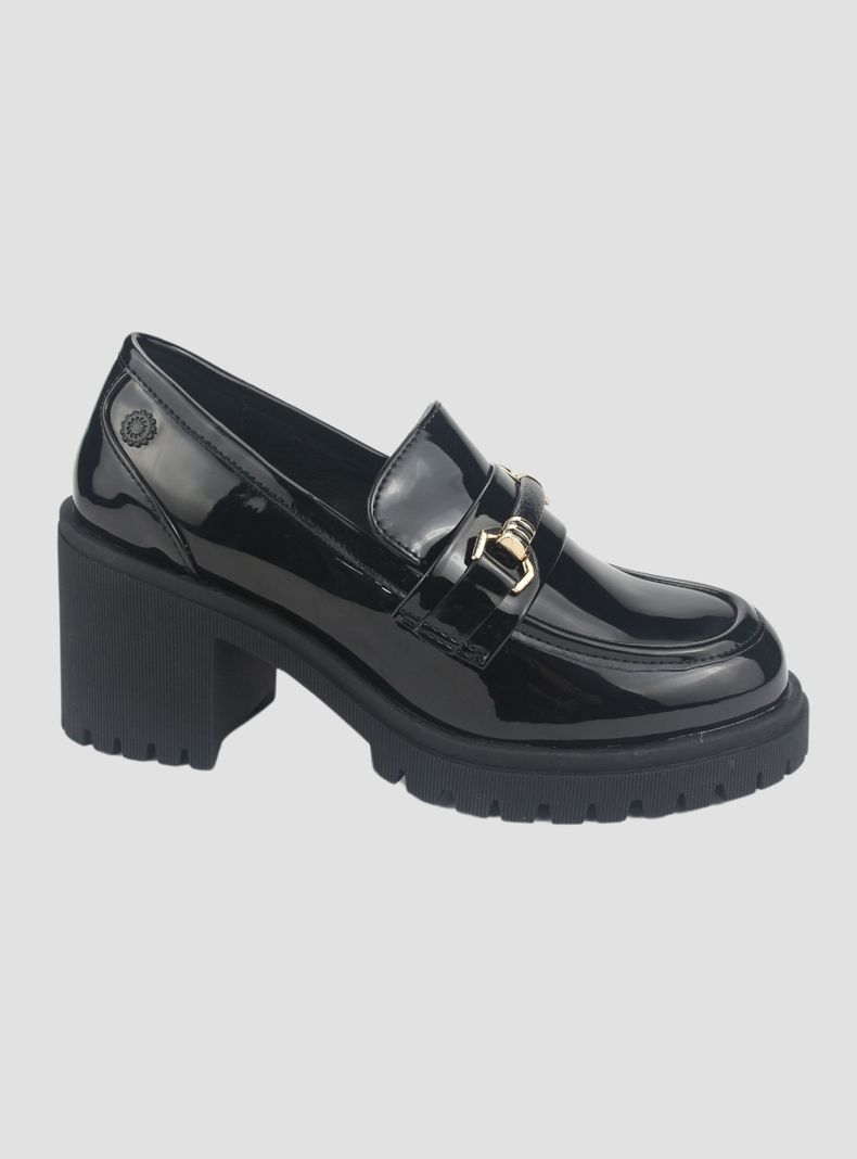 Mocasin Chalada Mujer Juppi-1 Negro Plataforma