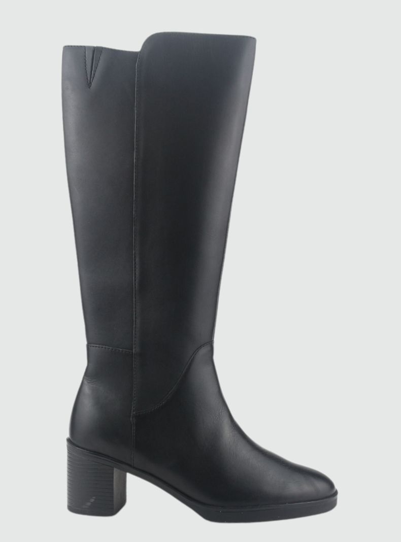 Bota de Cuero Mujer Casual Negro Puelo-0