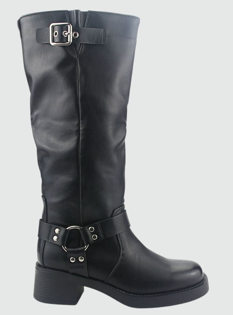 Bota Chalada Mujer Biker-3 Negro Casual-0