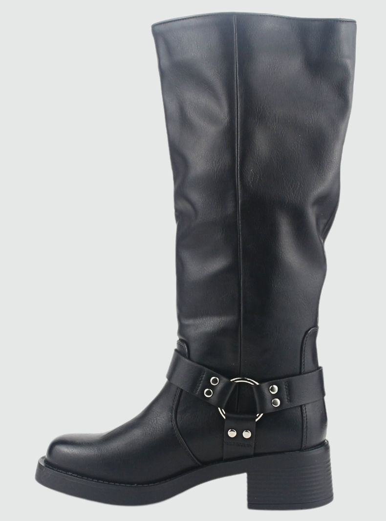 Bota Chalada Mujer Biker-3 Negro Casual-1