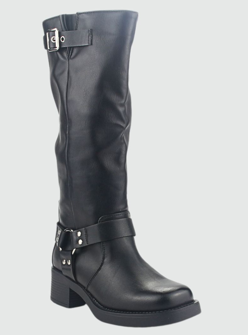 Bota Chalada Mujer Biker-3 Negro Casual-2
