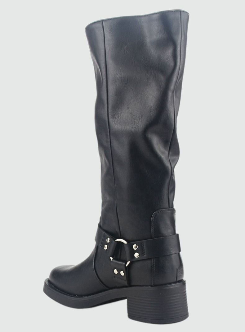 Bota Chalada Mujer Biker-3 Negro Casual-3