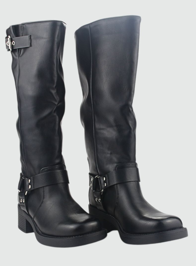 Bota Chalada Mujer Biker-3 Negro Casual-4