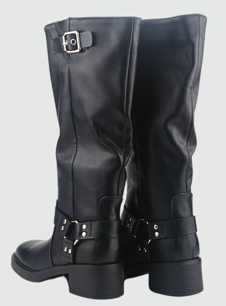 Bota Chalada Mujer Biker-3 Negro Casual-5