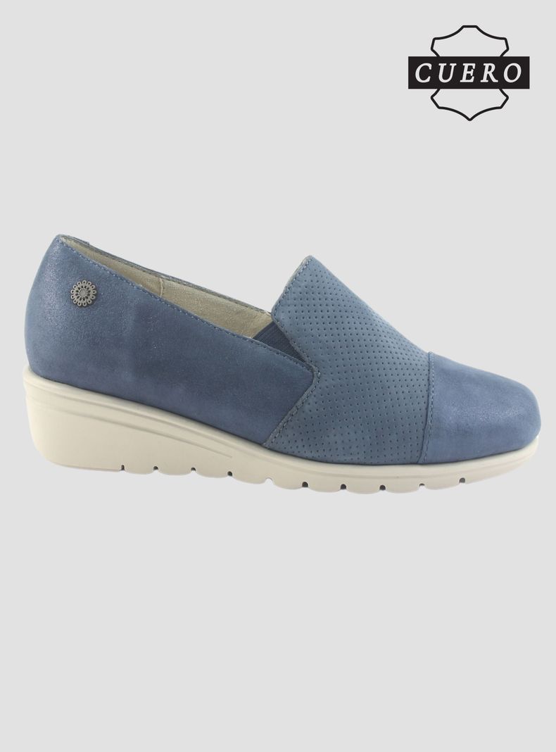 Zapato de Cuero Chalada Mujer Casia-1 Azul Casual-1