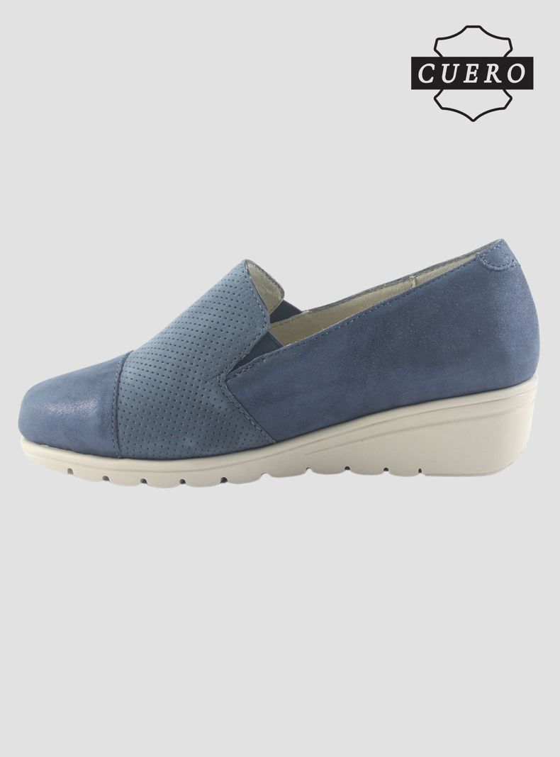 Zapato de Cuero Chalada Mujer Casia-1 Azul Casual-2