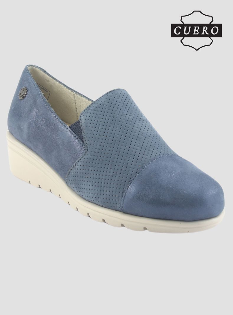 Zapato de Cuero Chalada Mujer Casia-1 Azul Casual-3