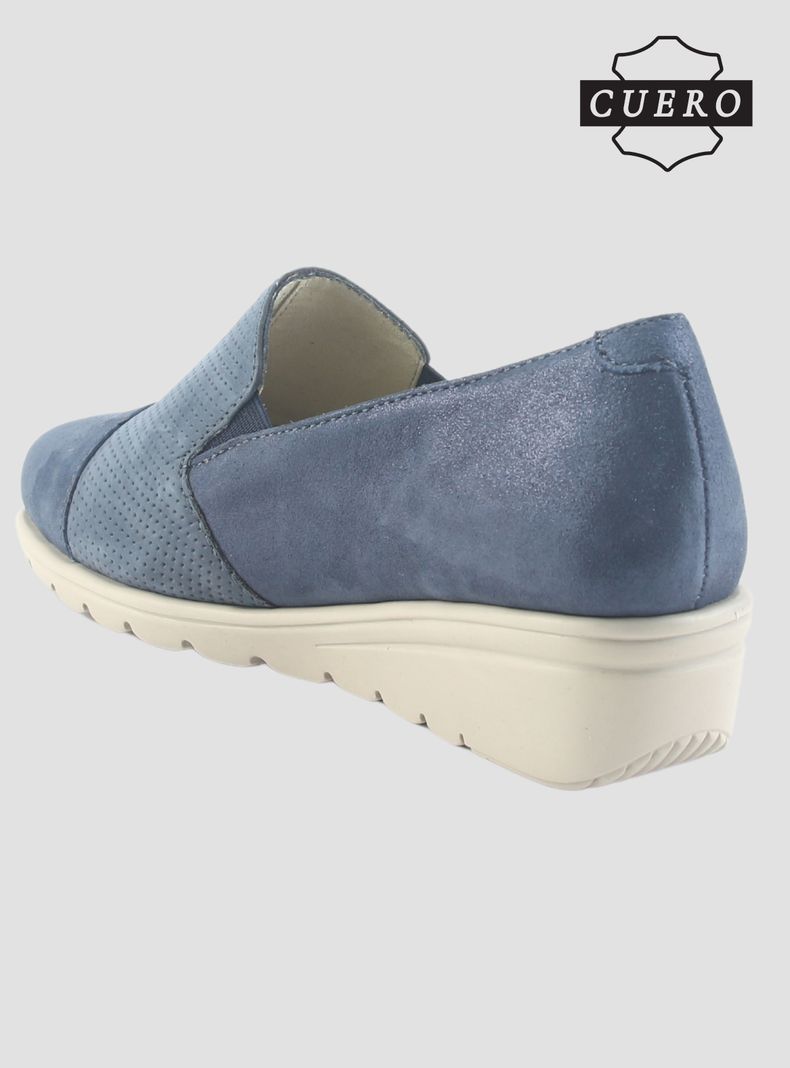 Zapato de Cuero Chalada Mujer Casia-1 Azul Casual-4