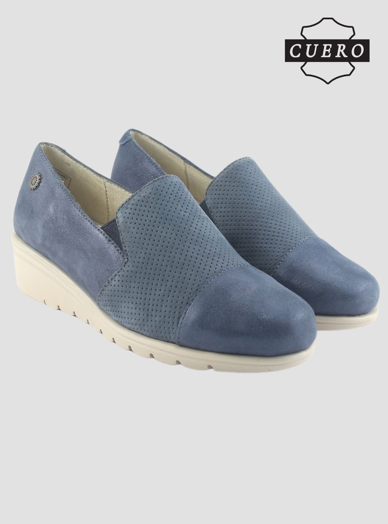 Zapato de Cuero Chalada Mujer Casia-1 Azul Casual-5