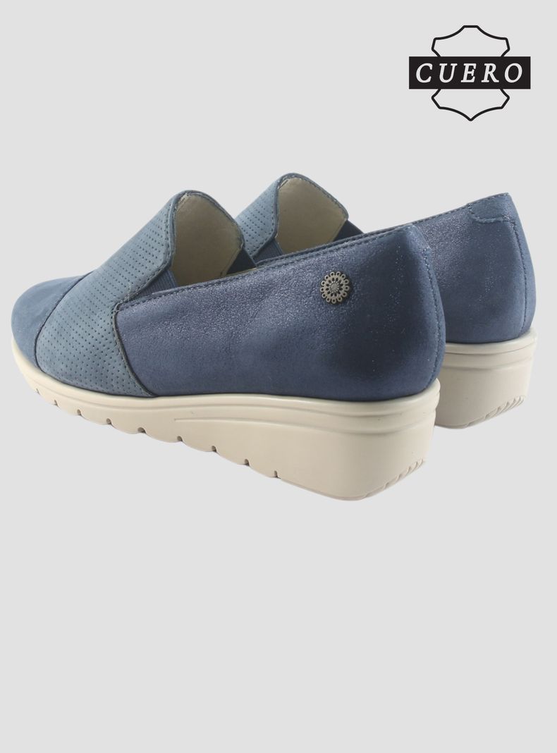 Zapato de Cuero Chalada Mujer Casia-1 Azul Casual-6