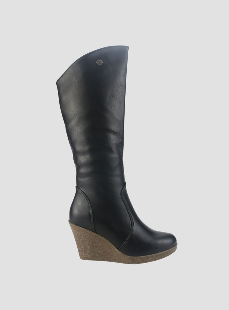 Bota Chalada Mujer Wedge-22 Negro Casual-0