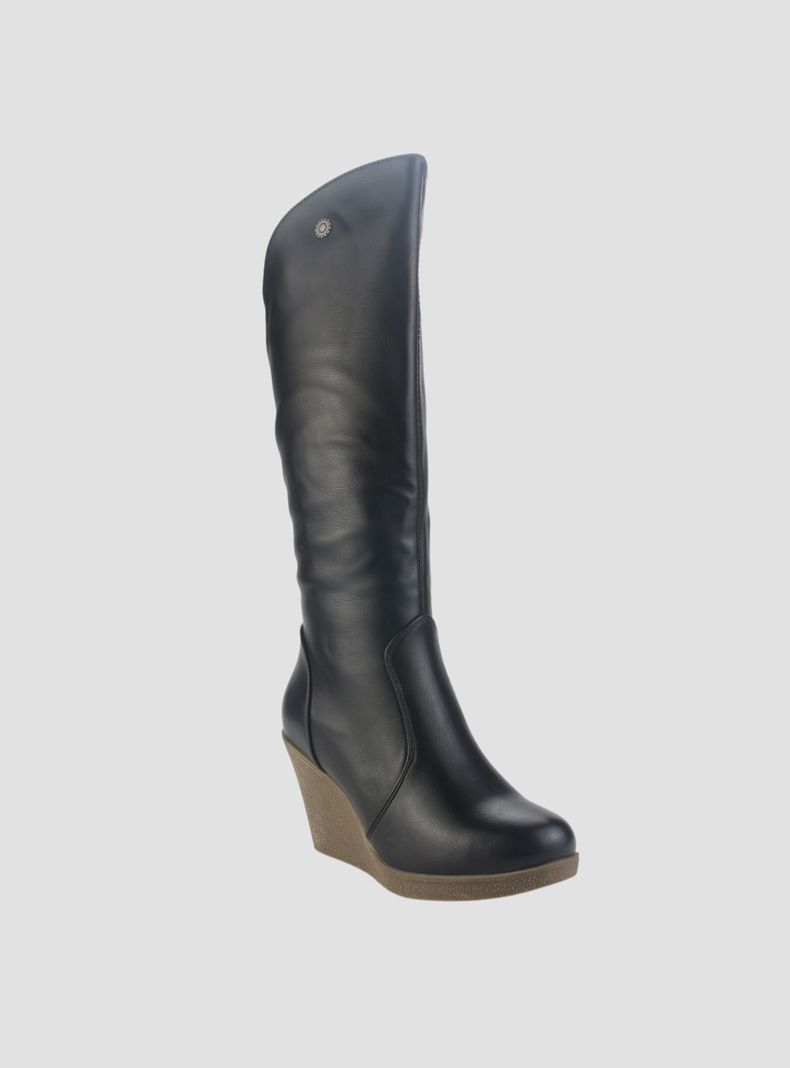 Bota Chalada Mujer Wedge-22 Negro Casual-2