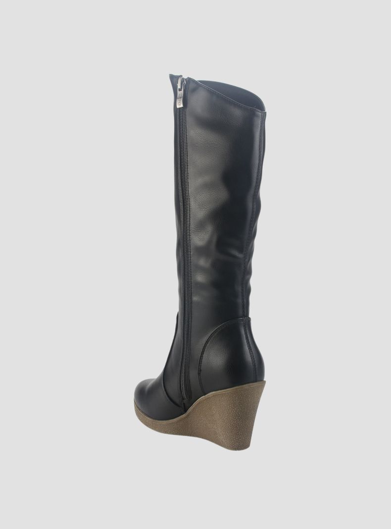Bota Chalada Mujer Wedge-22 Negro Casual-3