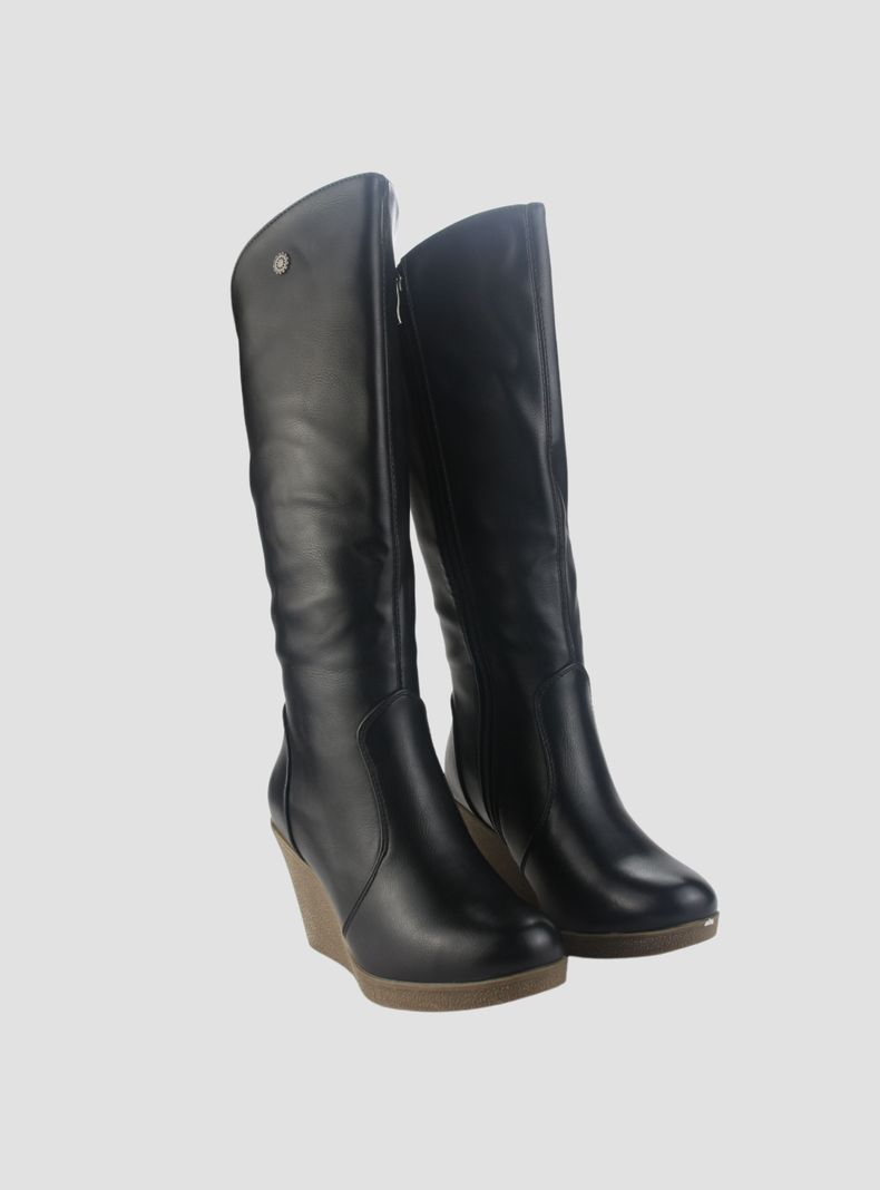 Bota Chalada Mujer Wedge-22 Negro Casual-4