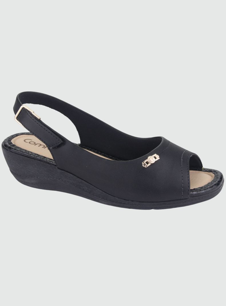 Sandalia Comfortflex Mujer 2296402 Negro Moda-0