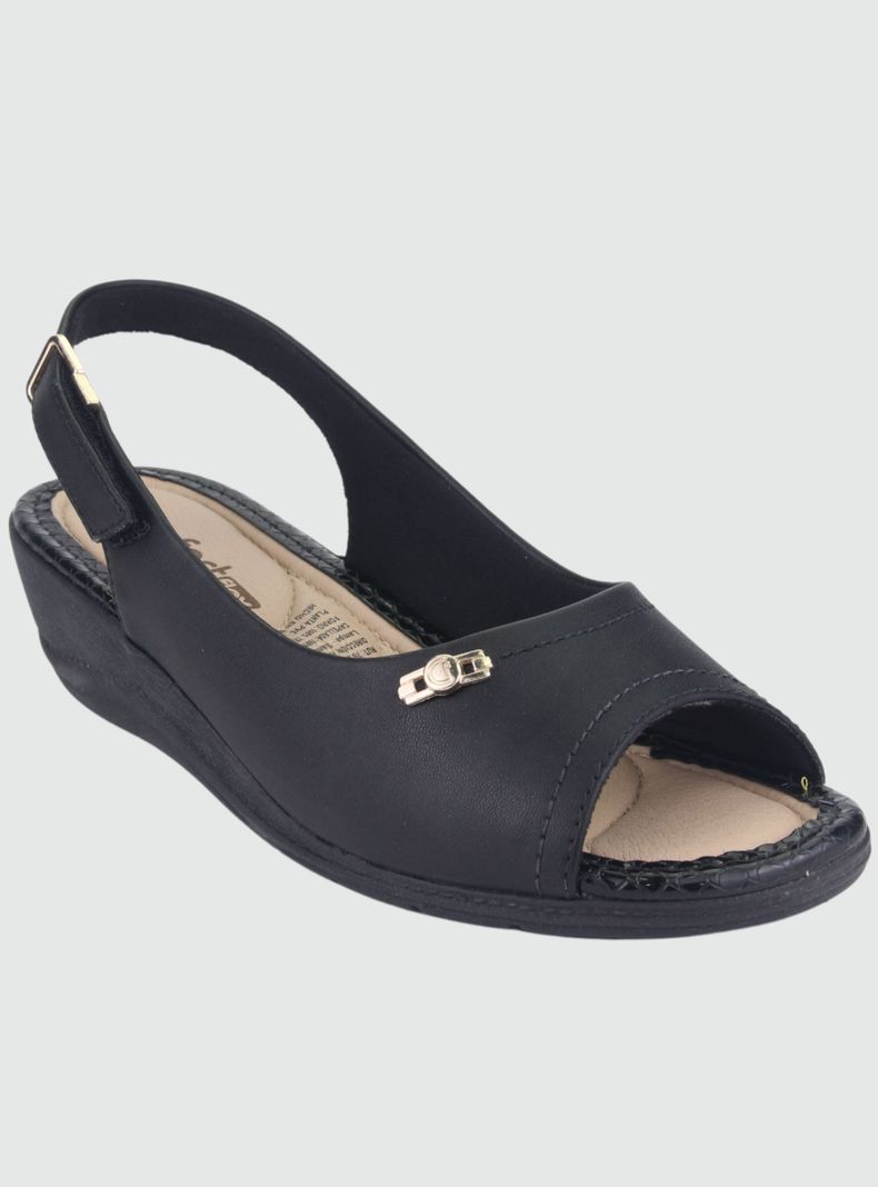 Sandalia Comfortflex Mujer 2296402 Negro Moda-2