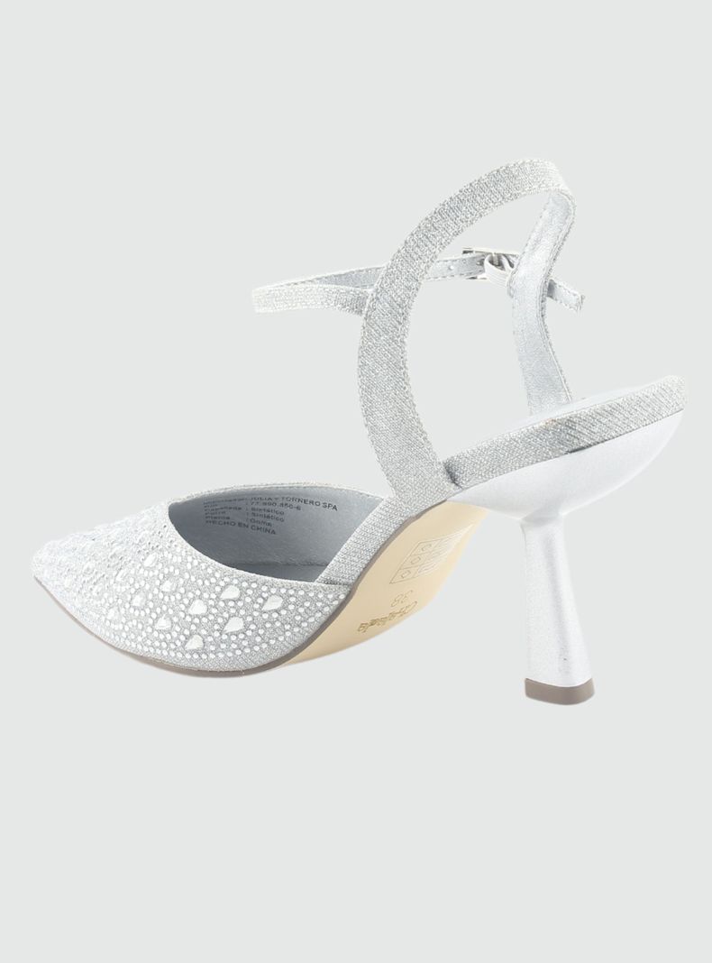 Zapato Plateado de Mujer con Taco Rebi-1-3