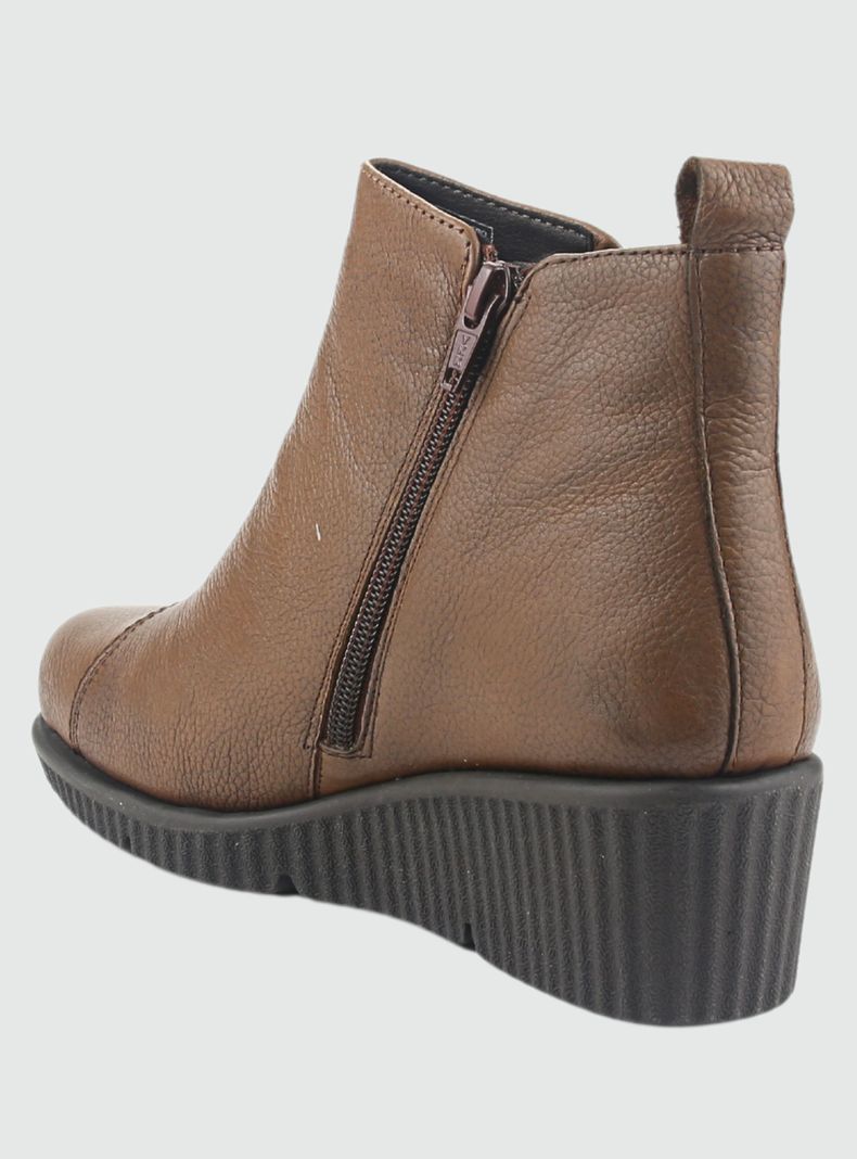 Botin de Cuero Mujer Casual Café Mosqueta-3