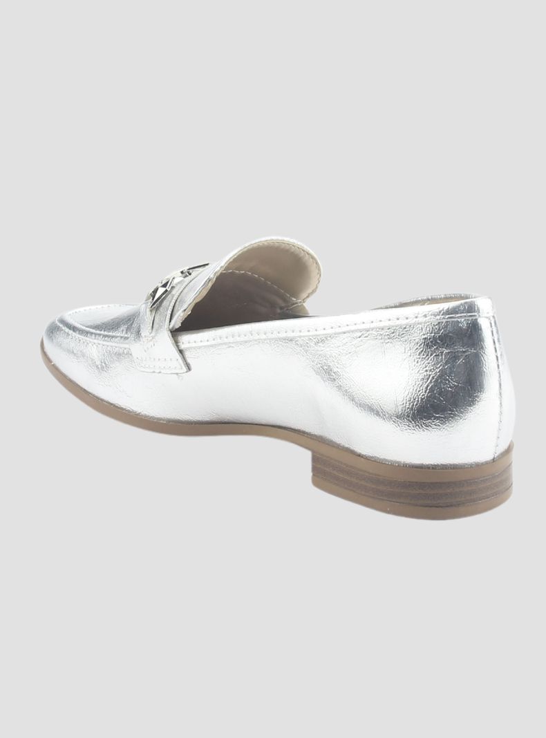 Mocasin Via Marte Mujer 075-007-01 Plateado Casual-3