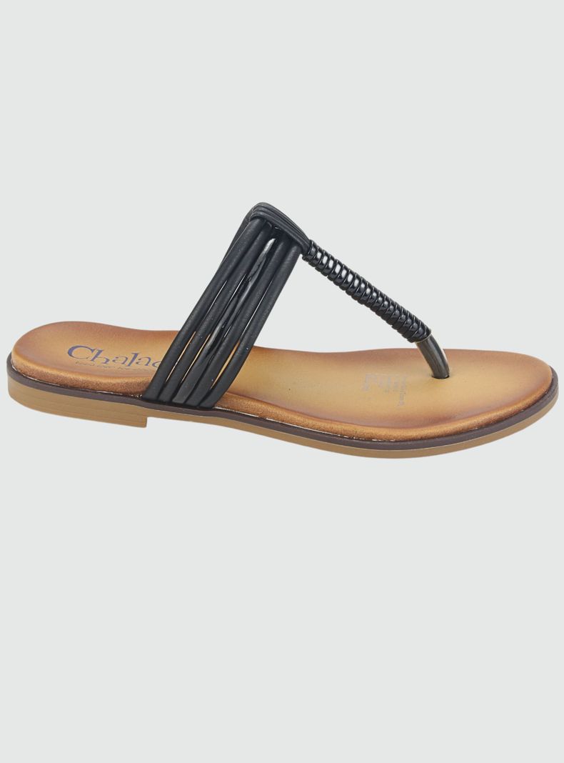 Sandalia Chalada Mujer Greca-60 Negro Casual-0