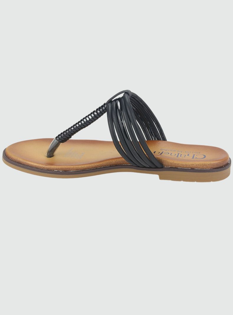 Sandalia Chalada Mujer Greca-60 Negro Casual-1