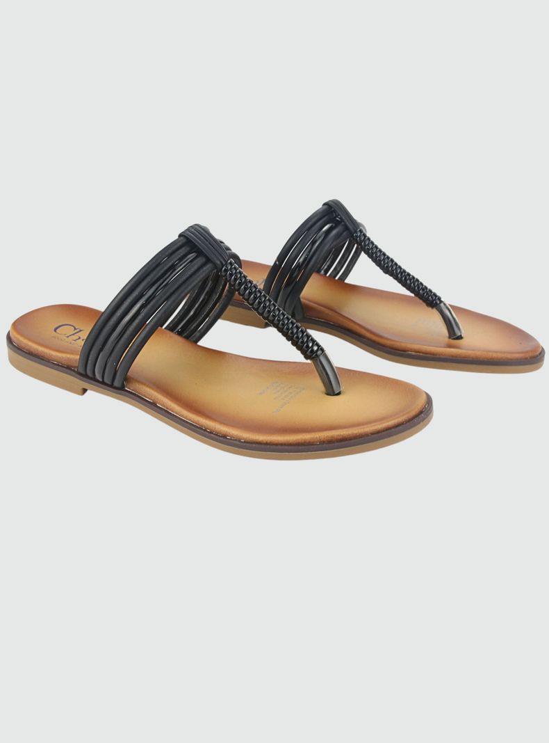 Sandalia Chalada Mujer Greca-60 Negro Casual-3