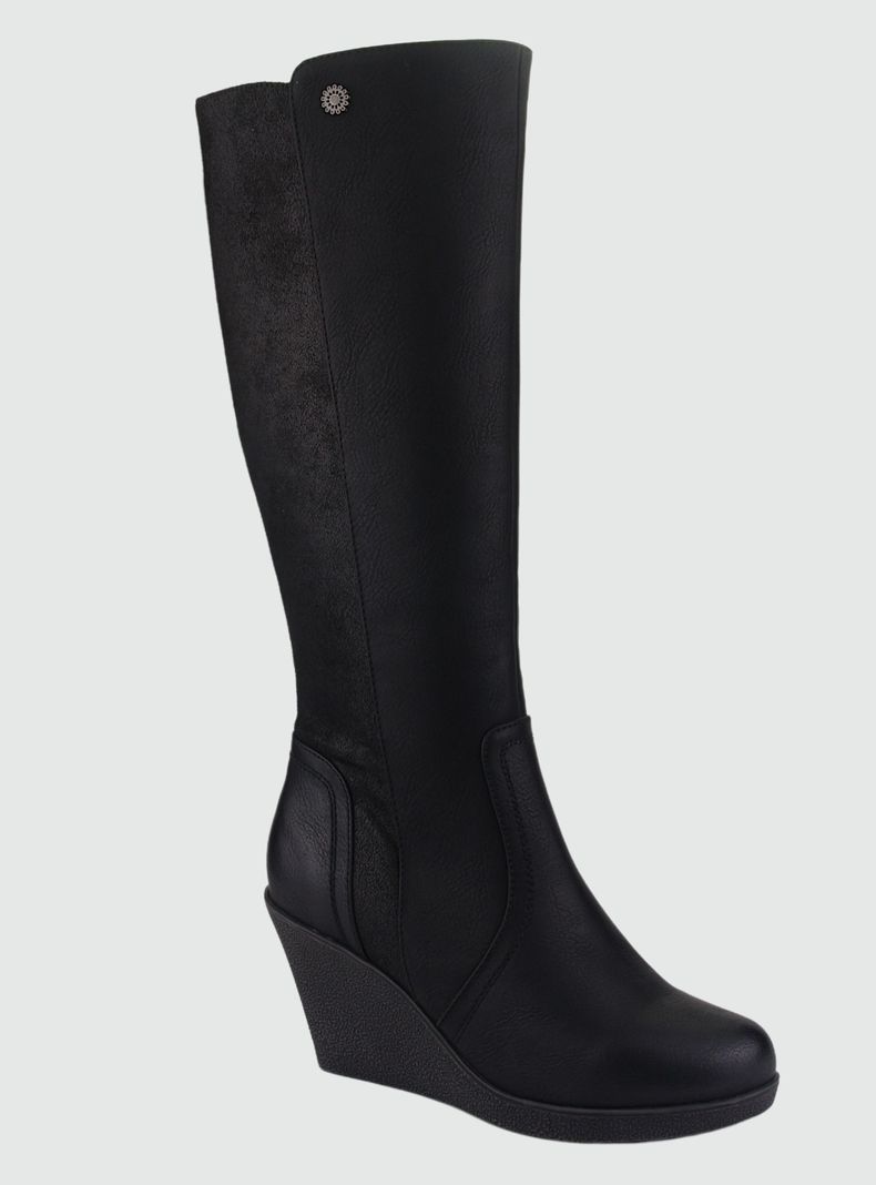 Bota Chalada Mujer Wedge-40 Negro Casual-0