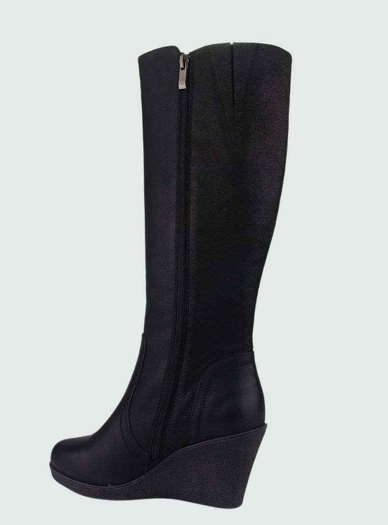 Bota Chalada Mujer Wedge-40 Negro Casual-1