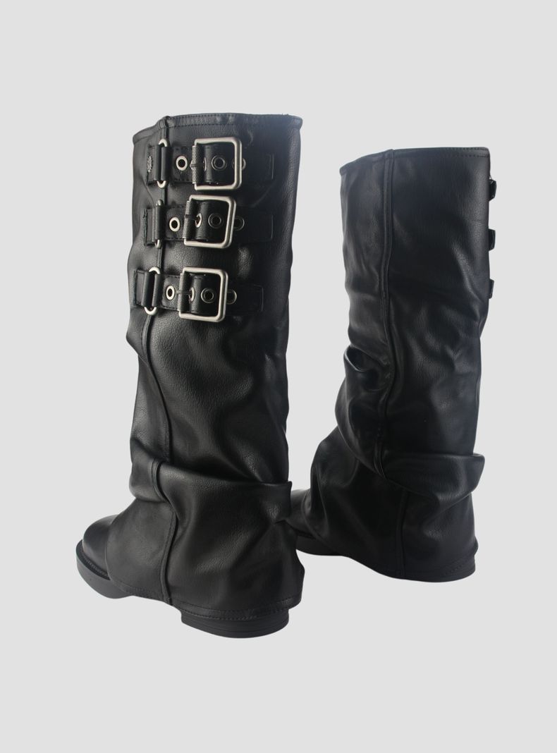 Bota Chalada Mujer Biker-7 Negro Casual-5