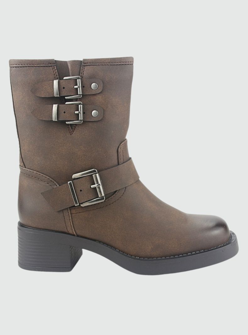 Bota Chalada Mujer Biker-4 Café Casual-0
