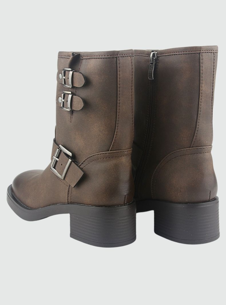 Bota Chalada Mujer Biker-4 Café Casual-5