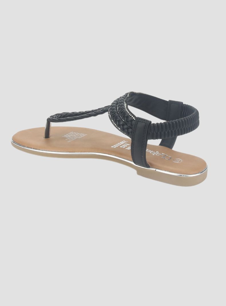 Sandalia Chalada Mujer Call-25 Negro Plana-3