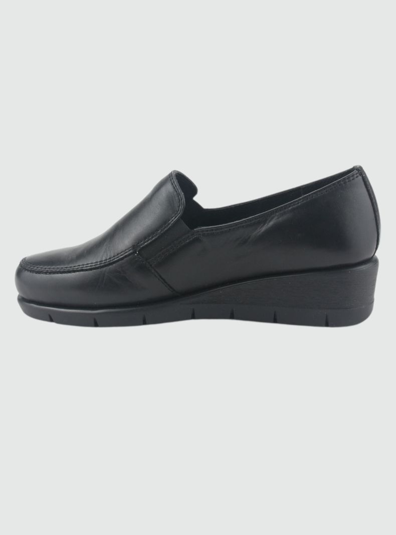 Zapato de Cuero Mujer Casual Negro Calafate-1