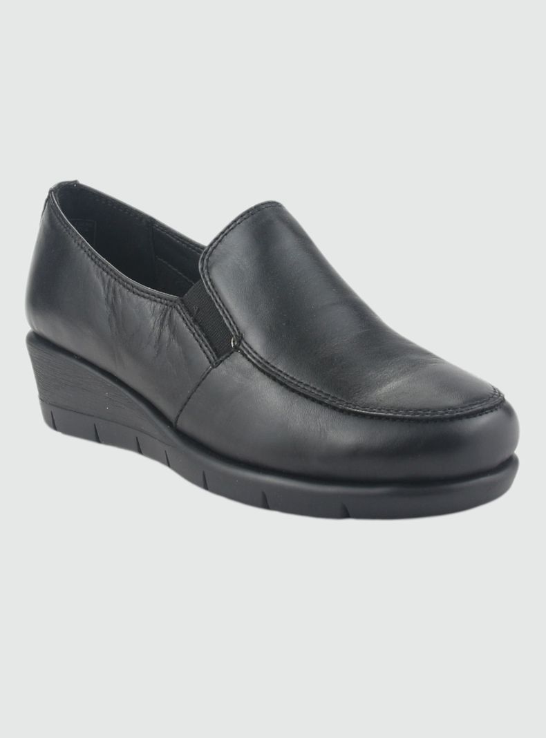 Zapato de Cuero Mujer Casual Negro Calafate-2