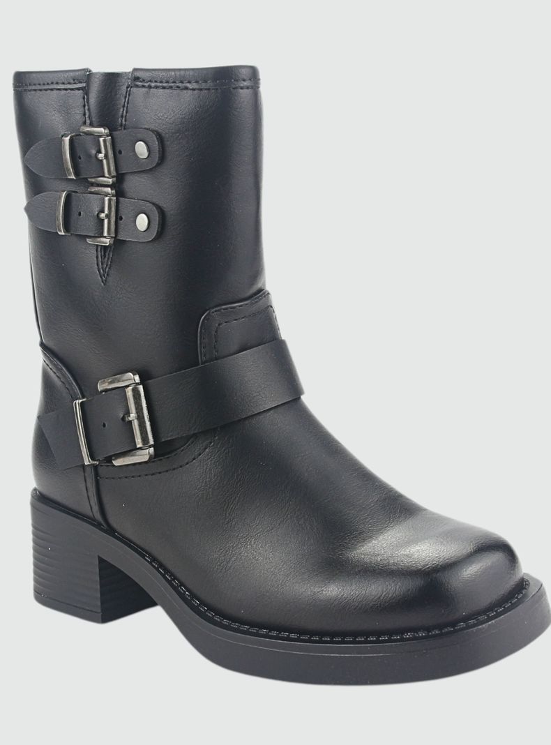 Bota Chalada Mujer Biker-4 Negro Casual-2