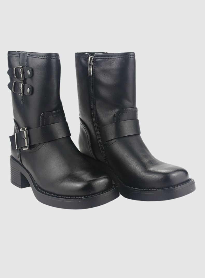 Bota Chalada Mujer Biker-4 Negro Casual-4