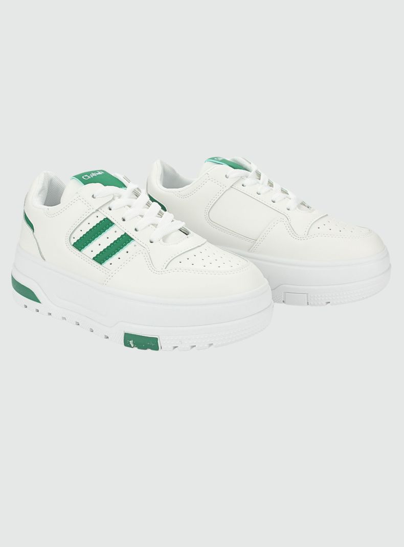 Zapatilla Chalada Mujer Trume-1 Blanco Verde Casual-4
