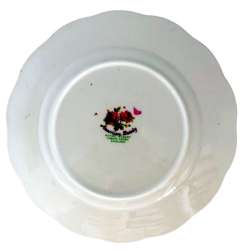 Plato de Torta o Pan "American Beauty" - Royal Albert, Inglaterra (1941-1998)-2