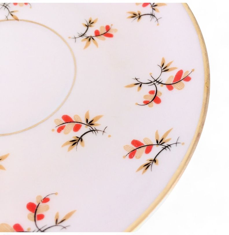 Taza de Café Haviland en Rosado con Hojas Decorativas (120 cc aprox.)-7
