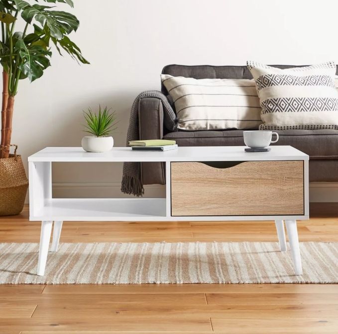 Mesa De Centro Con Cajon Para Living 99x60x53cm Norteamérica-1