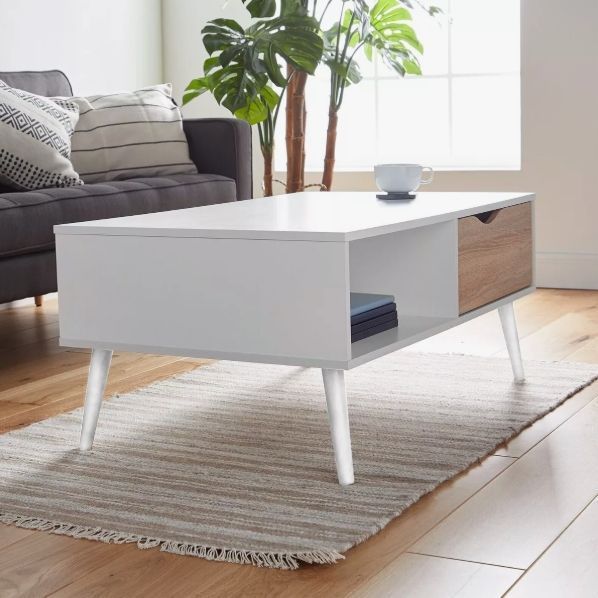 Mesa De Centro Con Cajon Para Living 99x60x53cm Norteamérica-4