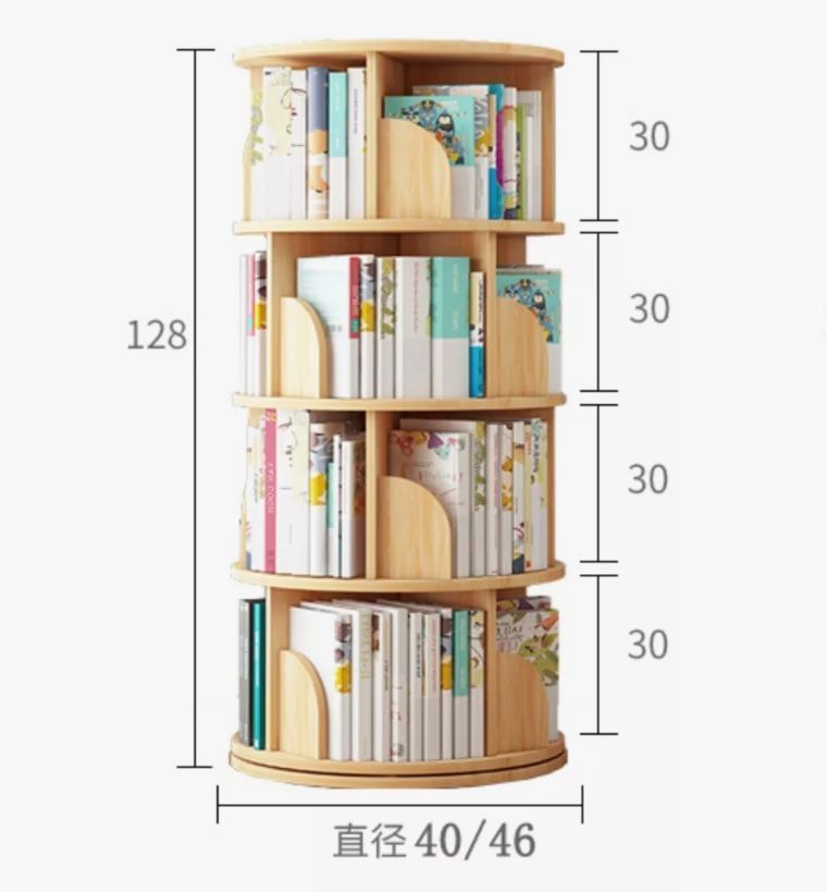 Biblioteca Giratoria Librero Organizador Libros Alto 129cm-1