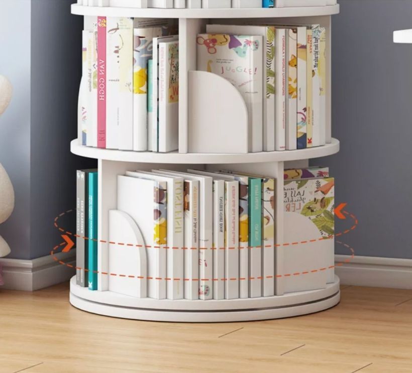Biblioteca Giratoria Librero Organizador Libros Alto 129cm-5