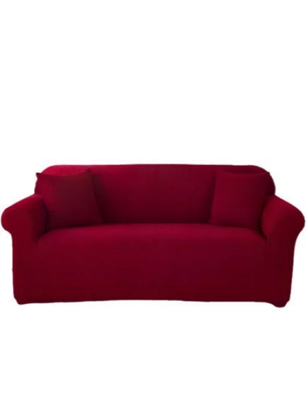 Cubre Sillón Adaptable Funda 3 Cuerpos Elasticada Color Rojo-0