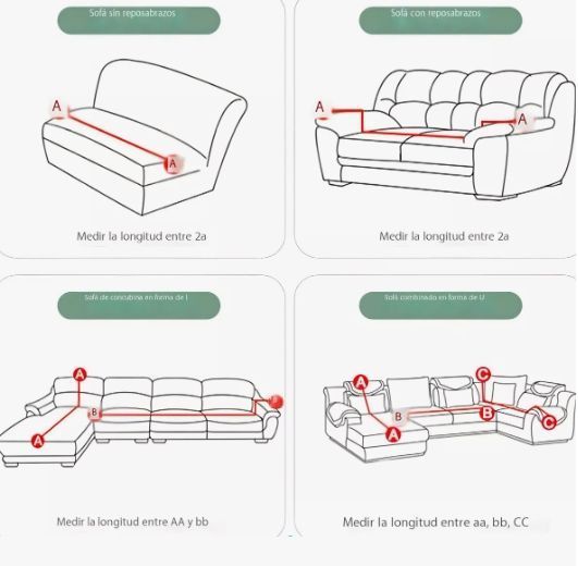Cubre Sillón Adaptable Funda 3 Cuerpos Elasticada Color Rojo-4