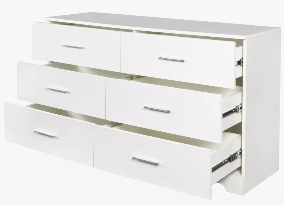 Comoda 6 Cajoneras Organizador Diseño E.e.u.u Moderno Blanco-1