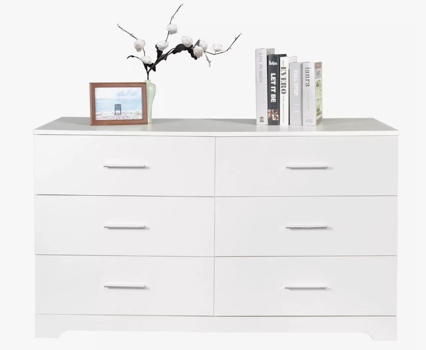 Comoda 6 Cajoneras Organizador Diseño E.e.u.u Moderno Blanco-2